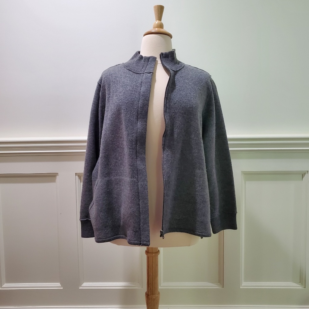 Eileen Fisher Zip Front Jacket XL, Gray